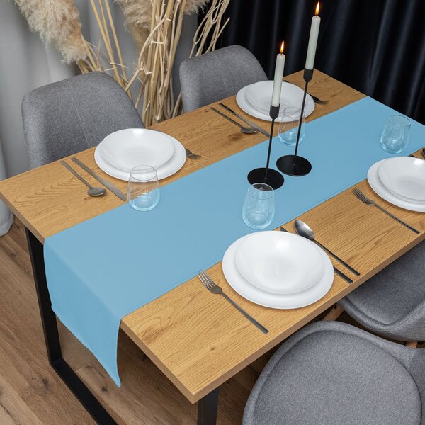 Biante Dekorační běhoun na stůl Rongo RG-100 Světle modrý 20x120 cm