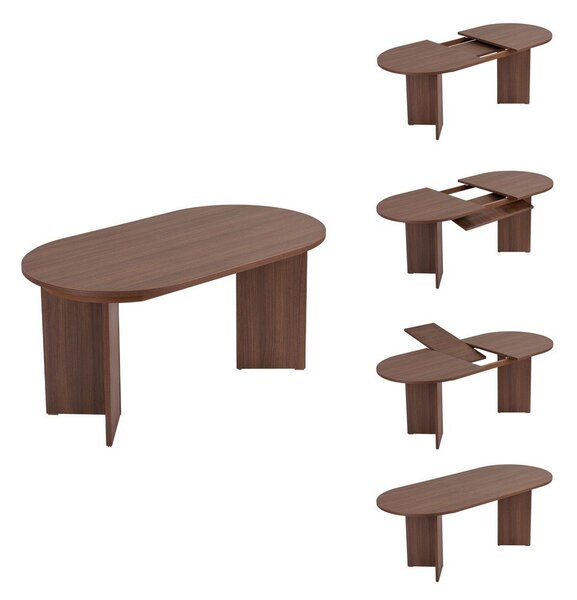 Rozkládací jídelní stůl s přídavnou deskou v dekoru ořechu 90x160 cm Sorell – Kalune Design