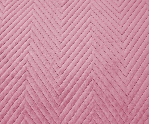 Světle růžový sametový přehoz na postel ARROW VELVET Rozměr: 200 x 220 cm