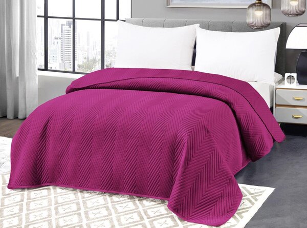 Fialový sametový přehoz na postel ARROW VELVET Rozměr: 170 x 210 cm
