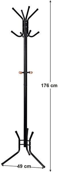 Stojanový věšák SAMUEL 49x176cm, černá SongmicsHome
