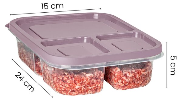 ASIR Sada dóz na potraviny 8 kusů LID růžová