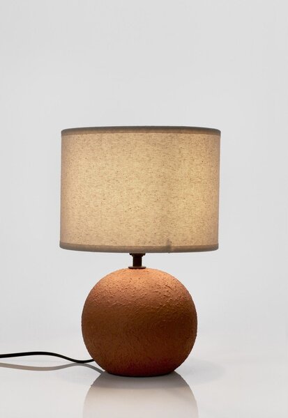 Keramická stolní lampa v terakotové barvě s textilním stínidlem (výška 32 cm) Irvin – Yes Everyday