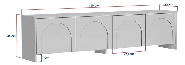 Krémový TV stolek 180x45x32 cm Aurelia – Kalune Design