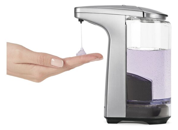 Šedý automatický kovový dávkovač mýdla 237 ml - simplehuman