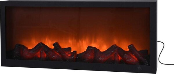 Vilde elektrický krb | krbový oheň s LED efektem plamene elektrický černý kovový kryt 57x25 cm