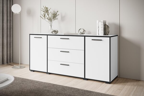 MINIO Komoda TOGA, 150 cm, obývací pokoj, komoda - bílá / černá