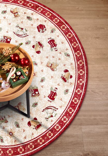 Villeroy & Boch Kusový koberec Toy's delight se střiženým vlasem 106217 Red, Multicolor kruh, 160x160 (průměr) kruh, červená, obývací pokoj