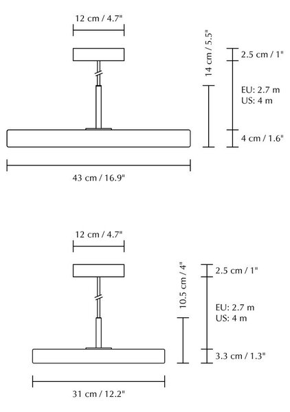 Krémové závěsné svítidlo UMAGE Asteria, ⌀ 43 cm