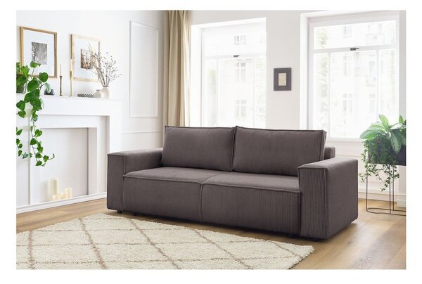 Taupe manšestrová rozkládací pohovka 245 cm Nihad – Bobochic Paris