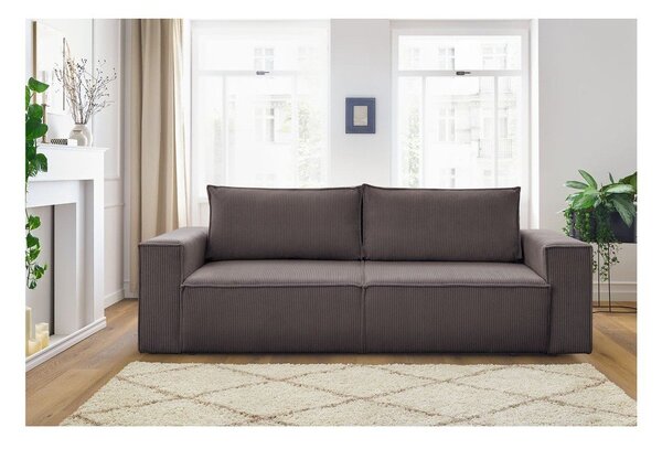 Taupe manšestrová rozkládací pohovka 245 cm Nihad – Bobochic Paris