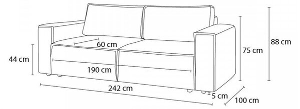 Taupe manšestrová rozkládací pohovka 245 cm Nihad – Bobochic Paris