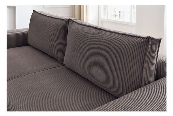 Taupe manšestrová rozkládací pohovka 245 cm Nihad – Bobochic Paris
