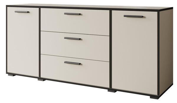 MINIO Komoda TOGA, 150 cm, do obývacího pokoje – komoda, barva: kašmírová béžová / černá