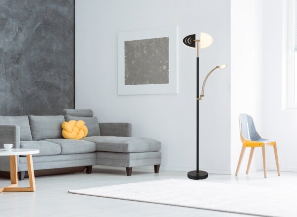 Globo 58909B - LED Stmívatelná stojací lampa TIRANA 40W/230V + 5,5W černá