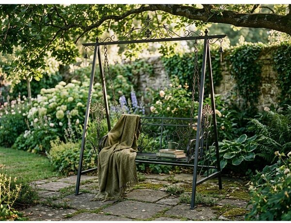 Černá kovová zahradní houpačka Kari - Garden Pleasure
