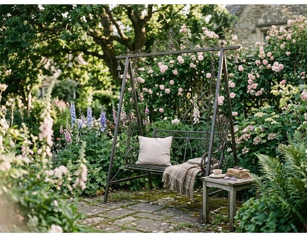 Černá kovová zahradní houpačka Kari - Garden Pleasure