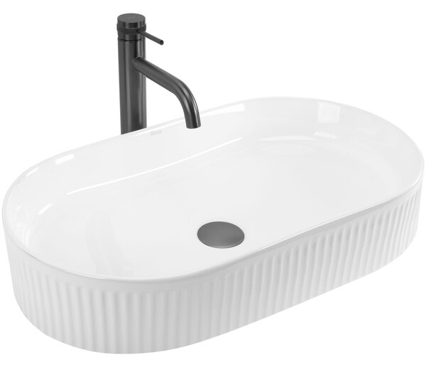 Rea Vanda, umyvadlo na desku 600x340x130mm, bílá lesklá, REA-U6526