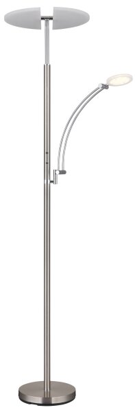 Globo 58909N - LED Stmívatelná stojací lampa TIRANA 40W/230V + 5,5W matný chrom