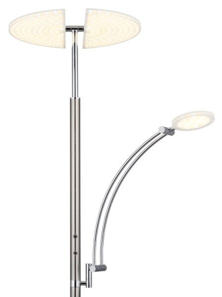 Globo 58909N - LED Stmívatelná stojací lampa TIRANA 40W/230V + 5,5W matný chrom