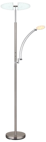 Globo 58909N - LED Stmívatelná stojací lampa TIRANA 40W/230V + 5,5W matný chrom