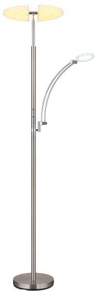 Globo 58909N - LED Stmívatelná stojací lampa TIRANA 40W/230V + 5,5W matný chrom