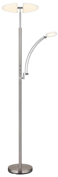 Globo 58909N - LED Stmívatelná stojací lampa TIRANA 40W/230V + 5,5W matný chrom