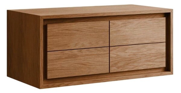 Hnědá závěsná skříňka pod umyvadlo z teakového dřeva 90x40 cm Kenta – Kave Home