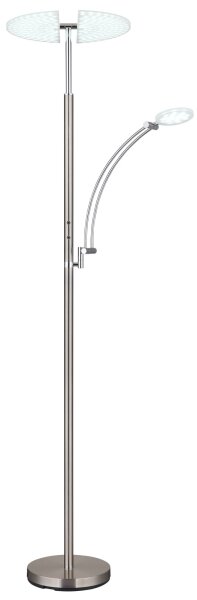 Globo 58909N - LED Stmívatelná stojací lampa TIRANA 40W/230V + 5,5W matný chrom