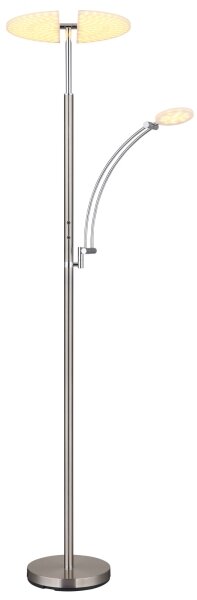 Globo 58909N - LED Stmívatelná stojací lampa TIRANA 40W/230V + 5,5W matný chrom