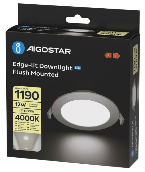 Aigostar - LED Podhledové svítidlo LED/12W/230V 4000K pr. 17 cm bílá