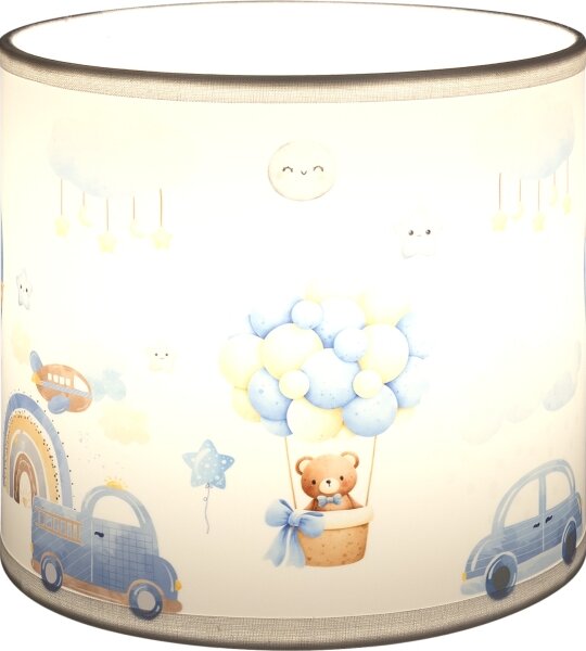 Brilagi - Stínidlo univerzální BOBO E27 pr. 15 cm bílá/modrá/medvídci