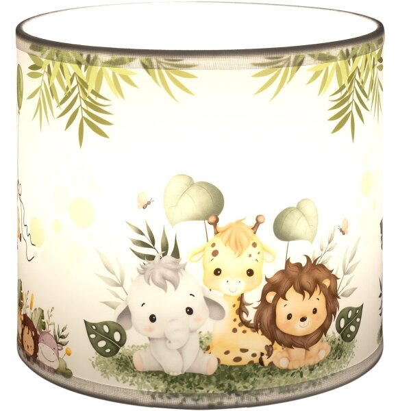 Brilagi - Stínidlo univerzální BOBO E27 pr. 15 cm bílá/zelená/džungle