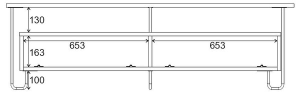 TV stolek v dekoru dubu v přírodní barvě 150x45 cm Dilly – Marckeric