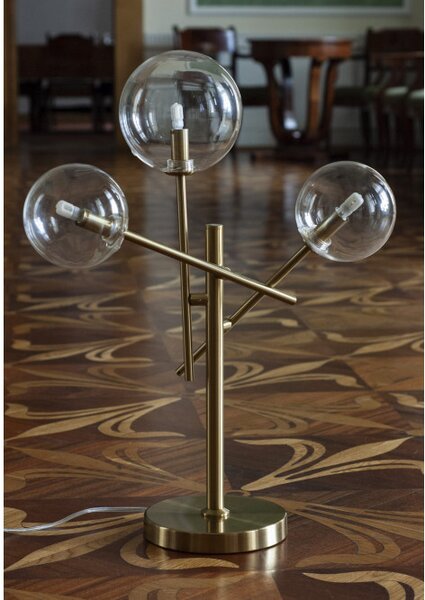 Maxlight T0035 Stolní lampa LOLLIPOP zlatá + čiré sklo