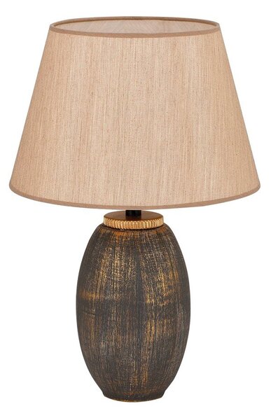 Šedá/béžová stolní lampa s textilním stínidlem (výška 46 cm) Yakamoz – Opviq lights