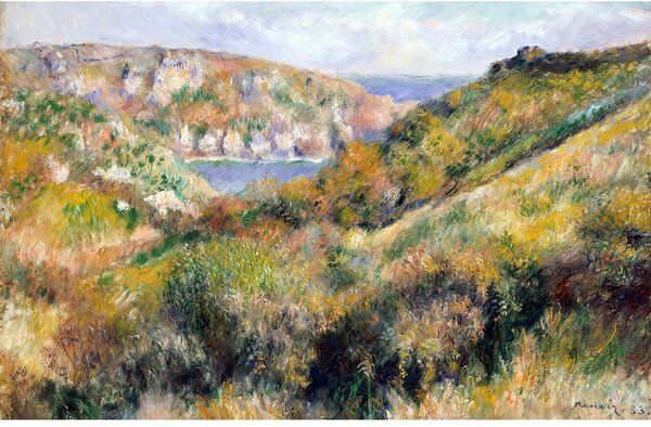 Reprodukce obrazu Auguste Renoir - Hills around the Bay of Moulin Huet, Guernsey, 60 x 40 cm