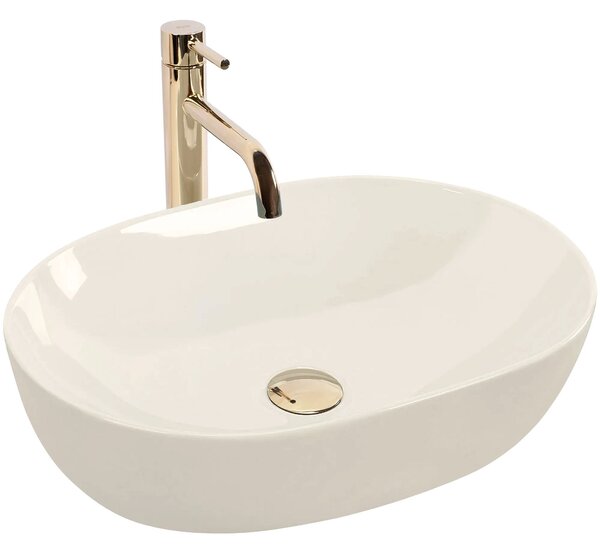 Rea Lisa, umyvadlo na desku 490x350x140 mm, ecru lesklá, REA-U4591