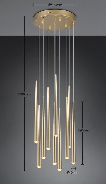 LED závěsné svítidlo ve zlaté barvě ø 30 cm Cala – Trio Select