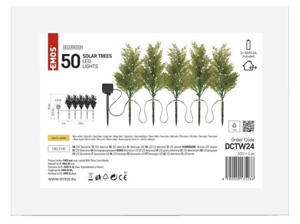 EMOS LED zapichovací větvičky se solárním panelem, venkovní i vnitřní, teplá bílá DCTW24