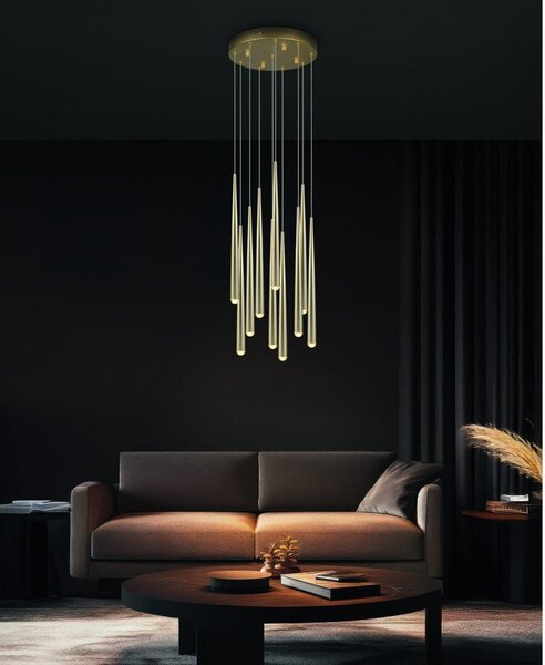 LED závěsné svítidlo ve zlaté barvě ø 30 cm Cala – Trio Select