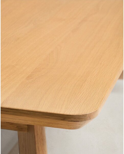 Jídelní stůl s deskou v dubovém dekoru 100x220 cm Idun – Kave Home