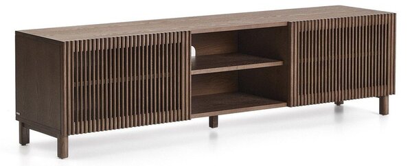 Tmavě hnědý TV stolek v dekoru ořechu 180x49,5x42,5 cm Beyla – Kave Home