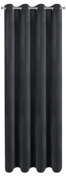 ZATEMŇOVACÍ ZÁVĚS (100%) NA KROUŽCÍCH NITA 140X250 CM ČERNÁ