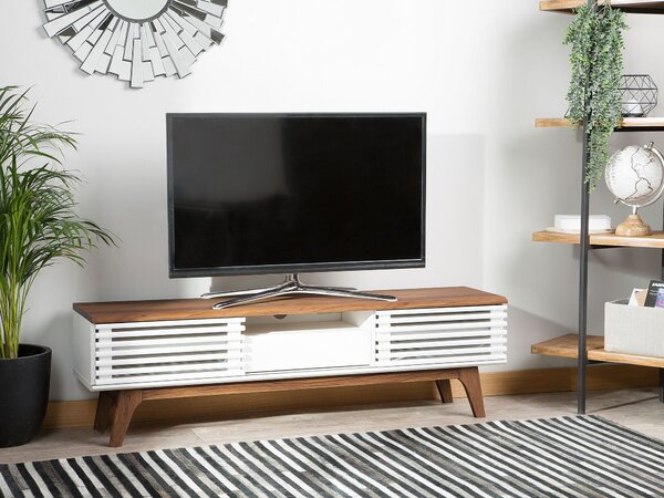 TV stolek DETROIT Hnědá/Bílá