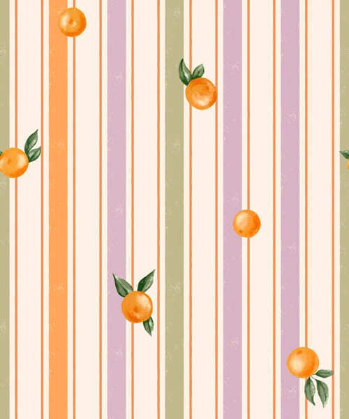 Tapety Oranžové ovoce na pestrobarevných pruzích, Tapety geometrie, Tapety pruhy, a01263v2 : uwalls.cz