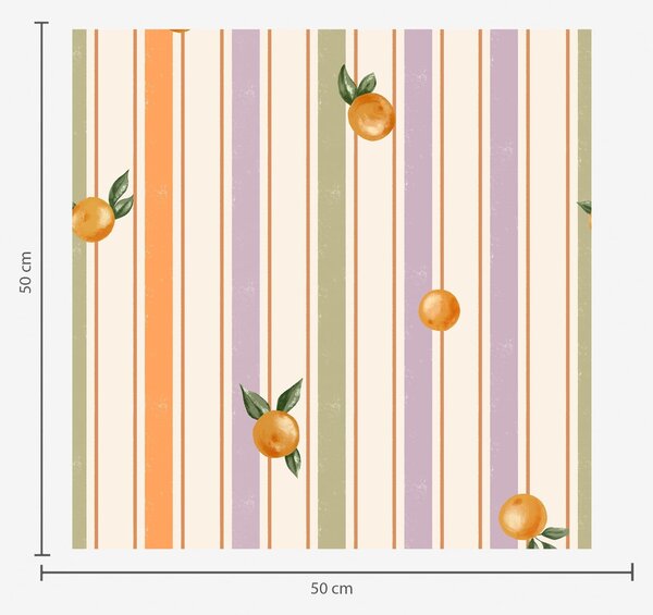 Tapety Oranžové ovoce na pestrobarevných pruzích, Tapety geometrie, Tapety pruhy, a01263v2 : uwalls.cz
