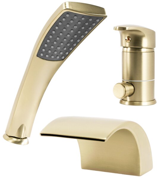 Třídílná vanová baterie REA RIVEN Brush Gold