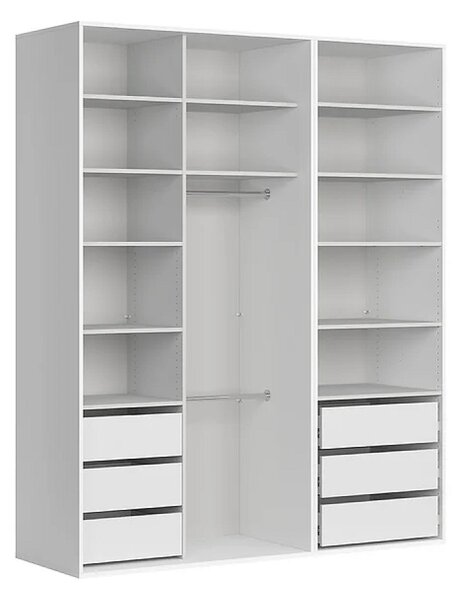 Šatní skříň Flex 108, korpus, 195 cm, bílá