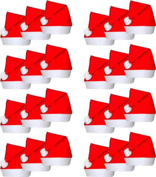 VidaXL 24 x Vánoční čepice Santa Claus [131013]